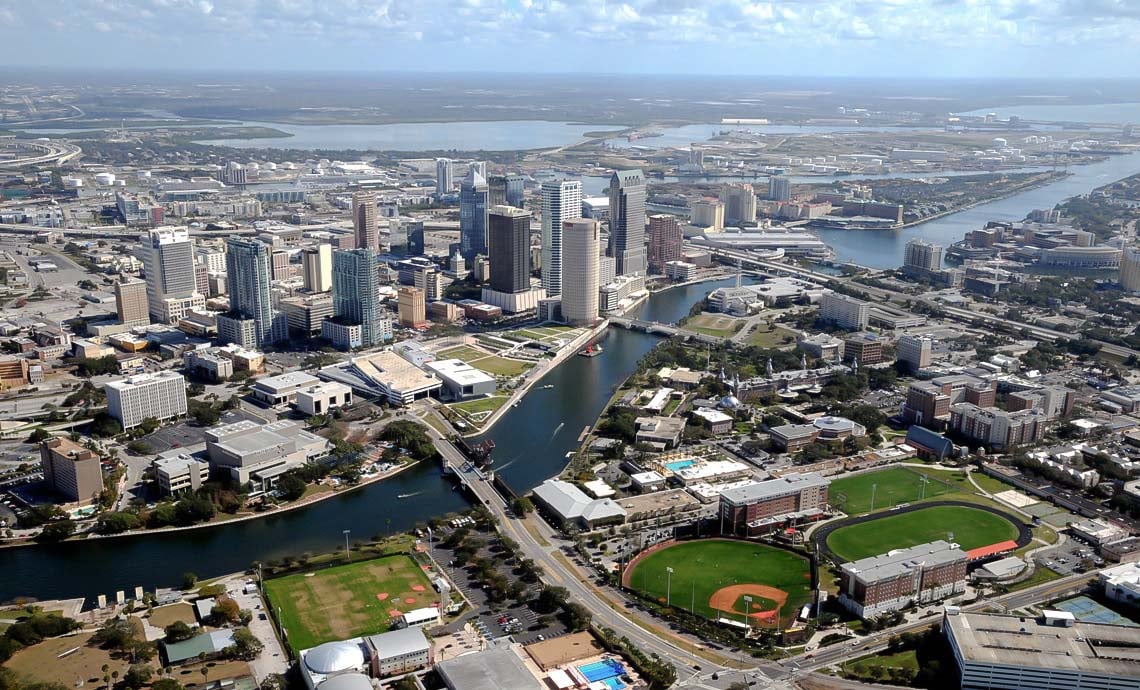 Aerial-view-Downtown-Tampa-Florida