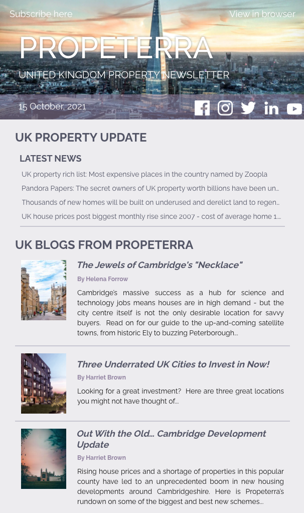 UK Property Newsletter Oct